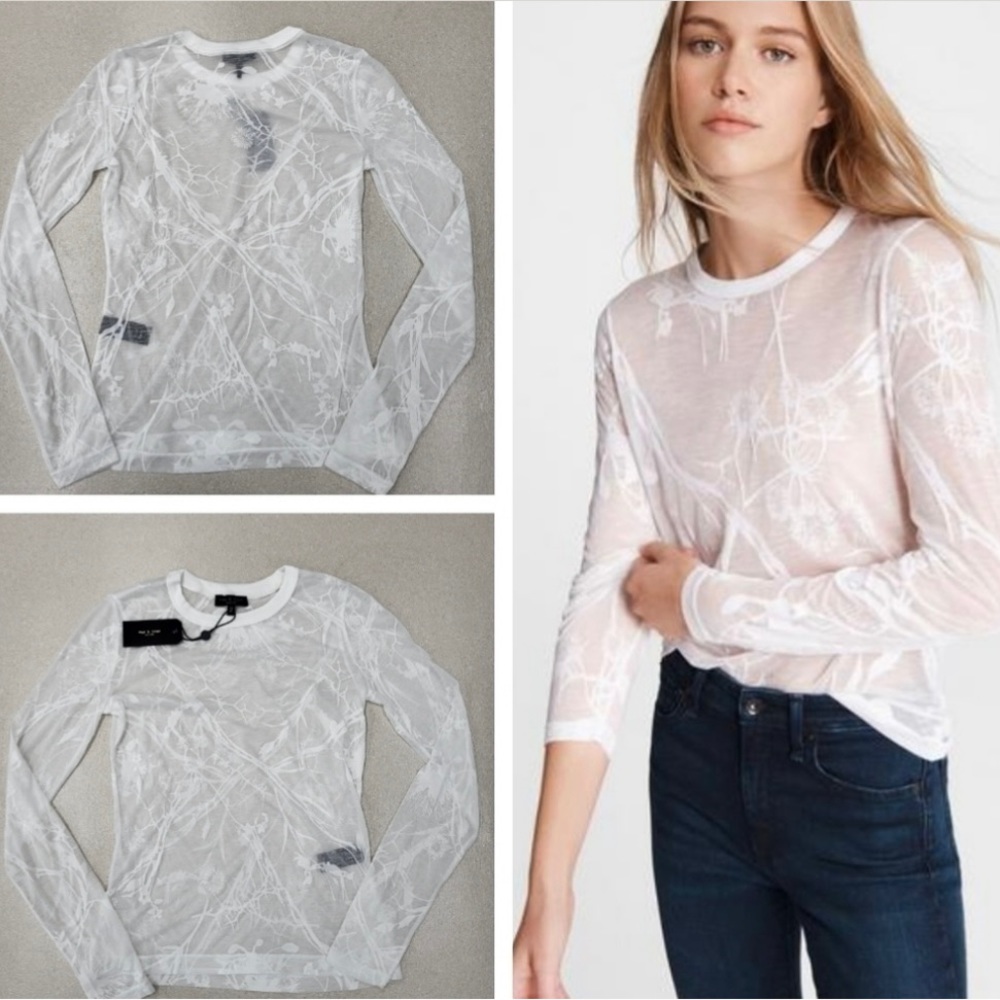 🤍HOST PICK 🎉🥳NEW RAG & BONE VALENCIA FLORAL LONG SLEEVE TOP